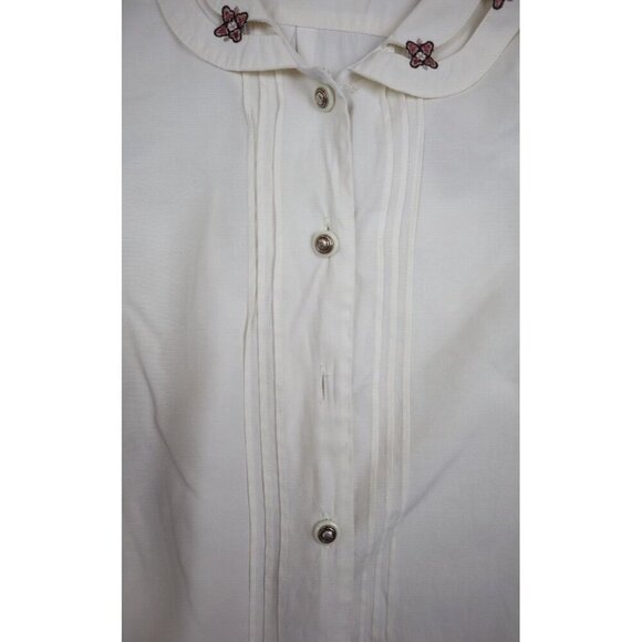 JANTZEN - WOMEN'S IVORY LONG SLEEVE BUTTON-UP BLOUSE - SIZE XL - FLAWS - Picture 9 of 14